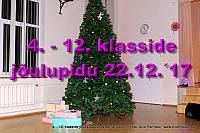 3) 5. - 12. klassi jõulupidu 22. detsembril